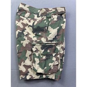 Sonoma Goods For Life Mens Camo Cargo Shorts Green Brown Size 33 Flexwear
